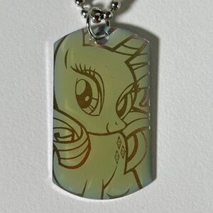 My Little Pony Series 1 Rarity Micro Dog Tag + Key Chain (B9)